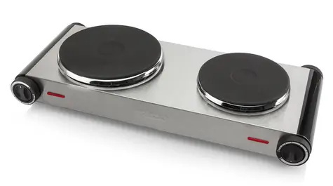 Tristar KP-6248 silber / Zweiplatten-Elektroherd / 1x 1000W / 1x 1500W