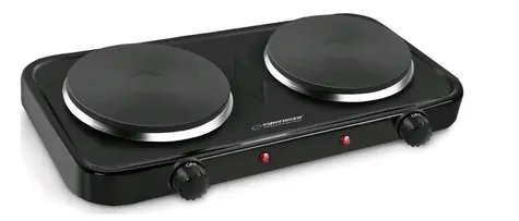Esperanza EKH010K Cotopaxi schwarz / Elektroherd / 2 Platten / 2x 1000W / 5 Temperaturstufen