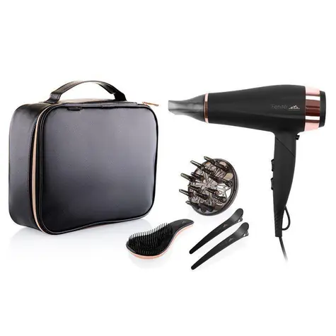 ETA Fenité ETA732090020 schwarz / Haartrockner + Zubehör / 2200 W / 3 Temperaturen / 2 Geschwindigkeiten / 2 Aufsätze / Ionisator