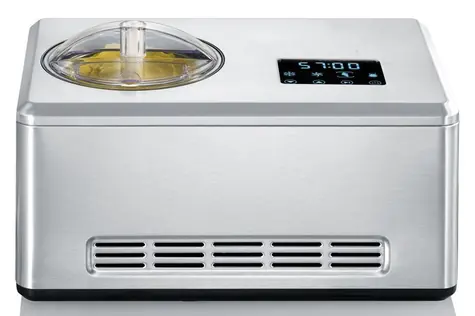 Severin EZ 7406 silber / Eismaschine mit Kompressor / 180 W / 2 l / Warm- und Kaltfunktion