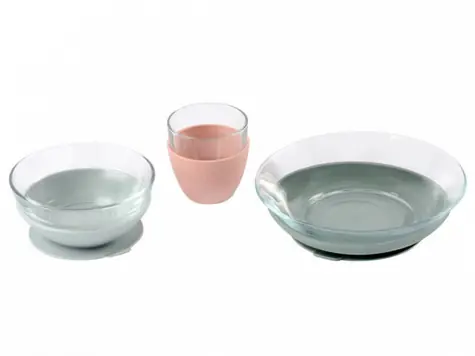 Beaba Glas-Essset mit Saugnäpfen Eukalyptus