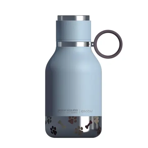 Asobu Hundenapfflasche Blau 0,975 L / Flasche mit Napf für einen Hund / Bis zu 24 Stunden kühl / Edelstahl