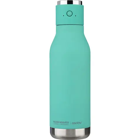 Asobu Kabellose doppelwandige Lautsprecherflasche, Blaugrün, 0,5 l / Flasche mit kabellosem Lautsprecher / Edelstahl