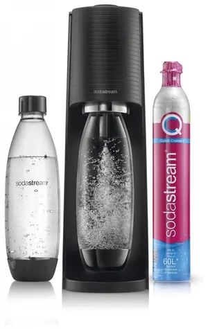 SodaStream Terra (Value Pack) schwarz / Wassersprudler / BPA-frei / 2x 1 L Flasche / 1x CO2-Gas