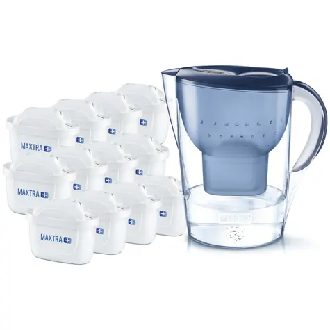 Brita Marella blau / Wasserkocher mit Wasserfilter / 2,4 l / + 12 Maxtra+ Filter
