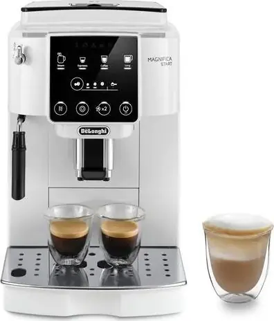 DeLonghi ECAM 220.20W Magnifica weiß / Kaffeevollautomat / 1450 W / 1,8 l / 250 g / 15 bar / Milchaufschäumer
