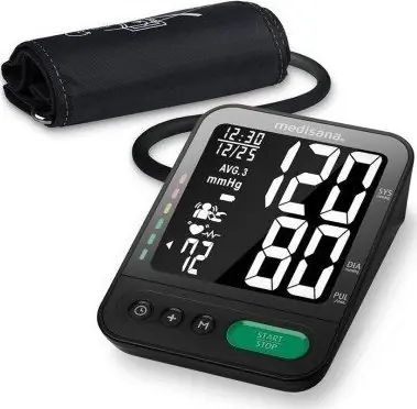Medisana BU 582 Arm-Blutdruckmessgerät weiß / LCD-Display / Speicher für 2 Personen / 4X AAA / Arrhythmieerkennung