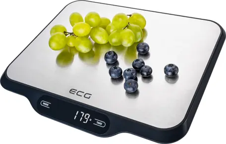 ECG KV 215 S silber / Küchenwaage / max. 15 kg / TARA / Edelstahl / 4X 1,5 AA 