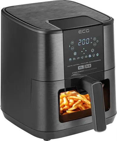 ECG AF 5500 Crunchy schwarz / Heißluftfritteuse / 1350 W / 5,5 L / 80-200°C / 8 Programme 