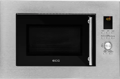 ECG MTD 2390 VGSS silber / Einbau-Mikrowelle mit Grill / 1000 W / 23 L / 5 Heizstufen / 9 Programme 