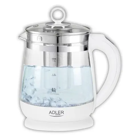 Adler AD 1299 weiß / Instant-Glaskessel / 2200 W / 1,5 L / Temperatur 60-100 °C