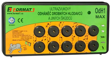 Format1 OdH1/Max mit Adapter - Leiser Mäuse- und Zeckenvertreiber für Haus und Hütte / 200 m2 