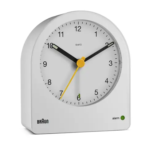 Braun BC22 weiß / Klassischer Wecker / Lichtsensor / 1x AA Batterie 