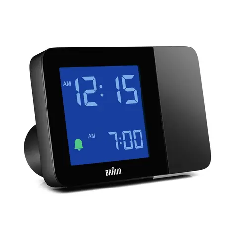 Braun BC15 schwarz / Digitaler Wecker / LCD / DCF (Funkgesteuert) / 1x AA Batterie 