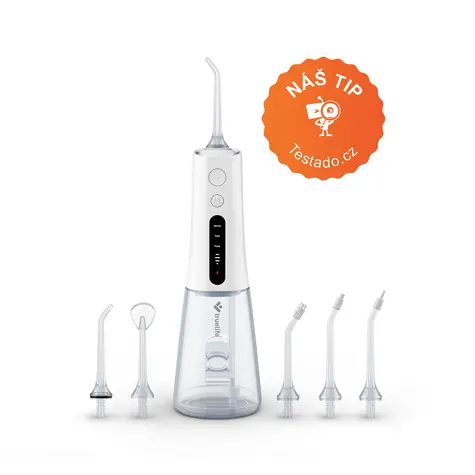 TrueLife AquaFloss Compact L100 / Munddusche / 300 ml / 6x Düsen / 3 Modi / Timer / Display / USB-C / IPX7 