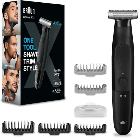 Braun Series XT 3200 / Trimmer / Herren / 45 Min. Betrieb / Ganzkörper / 5 Aufsätze 