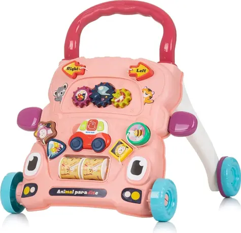 CHIPOLINO Interaktiver Lauflernwagen Funny Animals Pink / ab 6 Monaten 