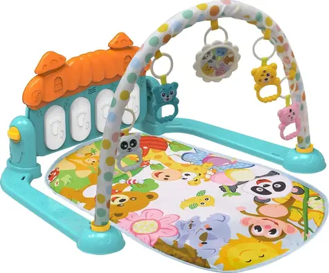 CHIPOLINO Spieldecke mit Schaumstoff Zoo Party blau / ab 0 Monaten