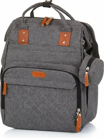 CHIPOLINO Wickeltasche/Rucksack Granit