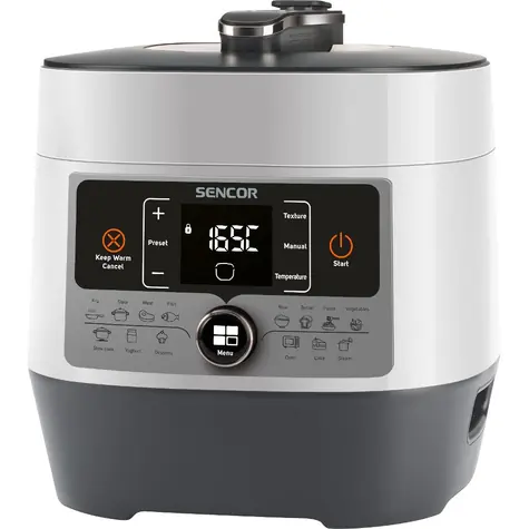 Sencor SPR 3600WH weiß / Elektrischer Schnellkochtopf / 1000 W / 14 Programme / 5,5 l 