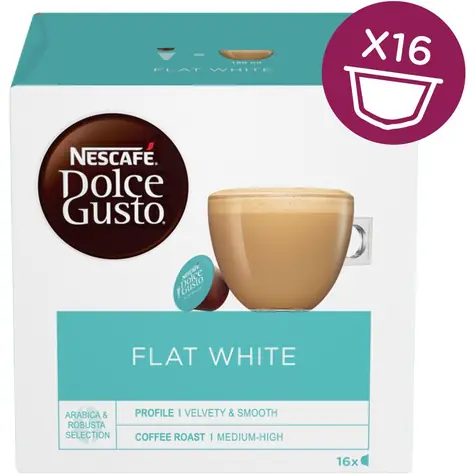 NESCAFÉ Dolce Gusto Flat White 16 Stück / Kapselkaffee 