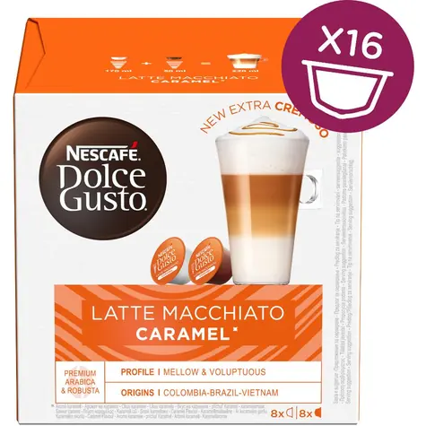 NESCAFÉ Dolce Gusto Latte Macchiato Karamell 16 Stück / Kapselkaffee 