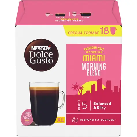 NESCAFÉ Dolce Gusto Grande Miami Morning Blend 18 Stück / Kapselkaffee 