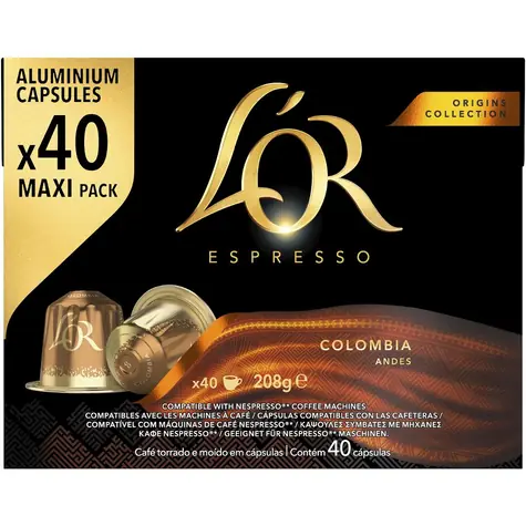 L'OR Espresso Columbis Nespresso 40 Stück / Kapselkaffee 