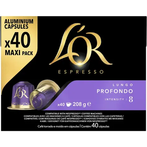L'OR Espresso Profondo Nespresso 40 Stück / Kapselkaffee 