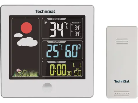 TechniSat iMETEO X2 weiß / Wetterstation / LCD-Farbdisplay / Temperatur Luftfeuchtigkeit / 4X AA