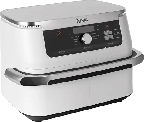 Ninja AF500EUWH weiß / Dual-Heißluftfritteuse / 2470W / 10,4 l / 7 Programme