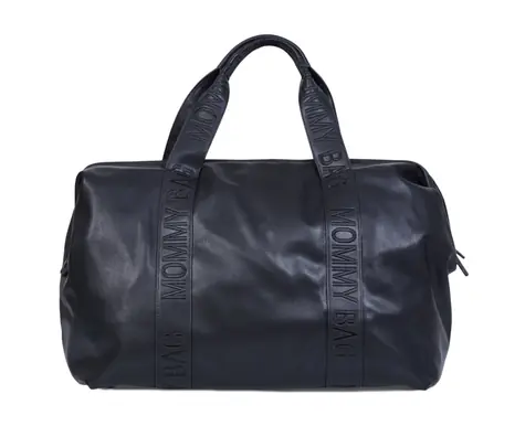 Childhome Mommy Bag Signature Wickeltasche aus veganem Leder in Schwarz