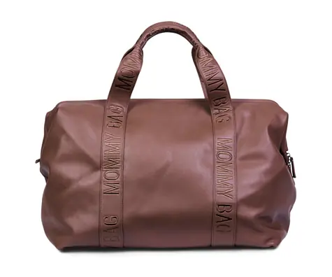 Childhome Mommy Bag Signature Wickeltasche aus veganem Leder, Dunkelbraun