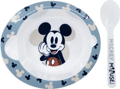 STOR Schüssel mit Mickey Mouse Löffel