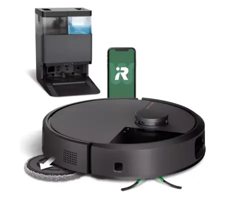 iRobot Roomba PLUS 505 Combo + AutoWash Dock schwarz / Roboterstaubsauger / WLAN / Saugen & Wischen / 5000 mAh