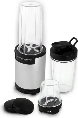 Brandneu - Esperanza EKM030 NUTRI BOMB 9 in 1 Tischmixer schwarz-silber / 900 W / reichhaltiges Zubehör / brandneu