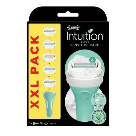 Wilkinson Intuition Sensitive Care XXL Rasierer + Ersatzköpfe 5 Stück