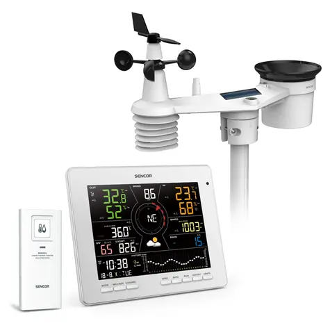 Sencor SWS 16600 WiFi SH Wetterstation weiß / Farb-LCD / Funksensor