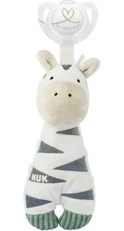 NUK Plüsch-Schnullerhalter ZEBRA / 0+