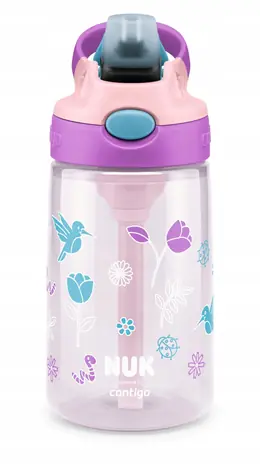 NUK Trinkflasche mit Strohhalm 420ml / rosa / ab 4 Jahren 