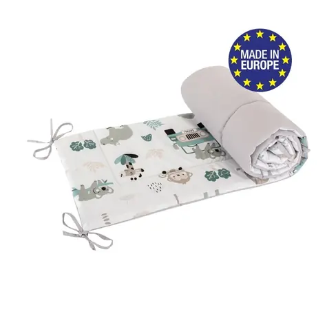 Bomimi Babybett-Nestchen 180 cm, MOVING ZOO, GRAU xy
