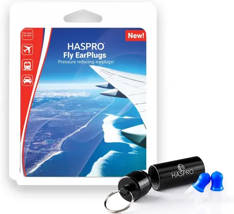 Haspro Reise-Ohrstöpsel für Flugzeugreisen, 1 Paar / 2 Stück
