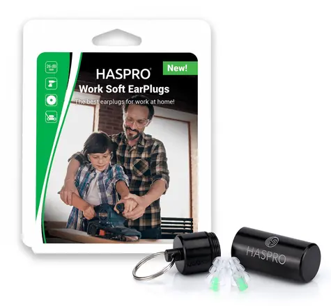 Haspro Work - Home Ohrstöpsel gegen Lärm am Arbeitsplatz, 1 Paar / 2 Stück