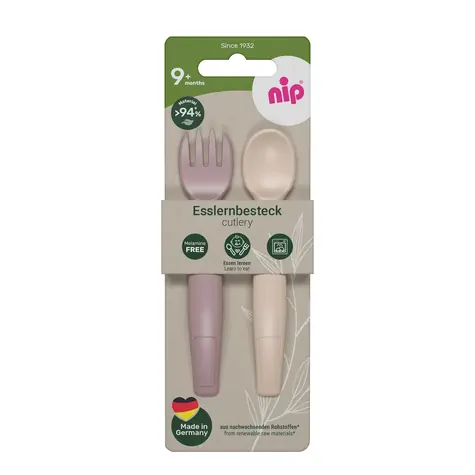 NIP NATURE line Besteck 2tlg, ab 9m+, rosa