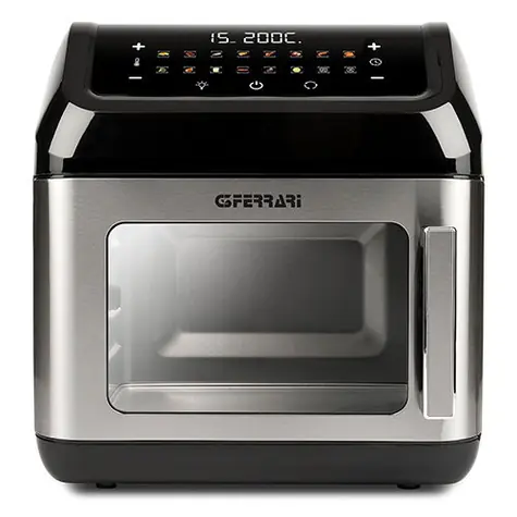 G3Ferrari G10187 schwarz / Mini-Heißluft-Multifunktionsbackofen / 1700 W / 13 l / 30-200 °C / 16 Programme