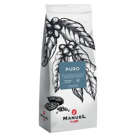 Manuel Caffé Puro Intense Black 1 kg / Gemahlener Kaffee / 20 % Arabica & 80 % Robusta