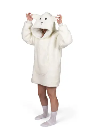 Cozy Noxxiez Sheep - warme TV-Sweatdecke mit Kapuze für Jugendliche und Erwachsene