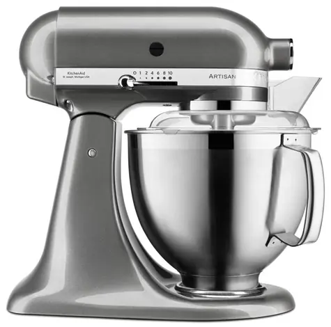 KitchenAid 5KSM185PSEMS silber / Artisan Küchenmaschine / 300 W / 4,8 l / 10 Geschwindigkeitsstufen