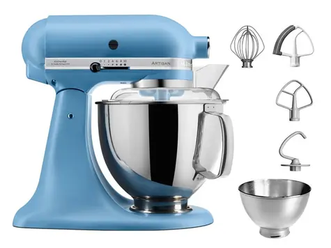 KitchenAid 5KSM175PSEVB, mattblau / Artisan Küchenmaschine / 300 W / 4,8 l / 10 Geschwindigkeitsstufen