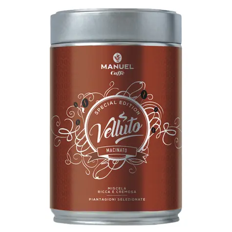 Manuel Caffé VELLUTO 250 g / Gemahlener Kaffee / 80 % Arabica & 20 % Robusta